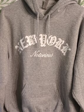 New York Crewneck Hoodie Sweater - Gray